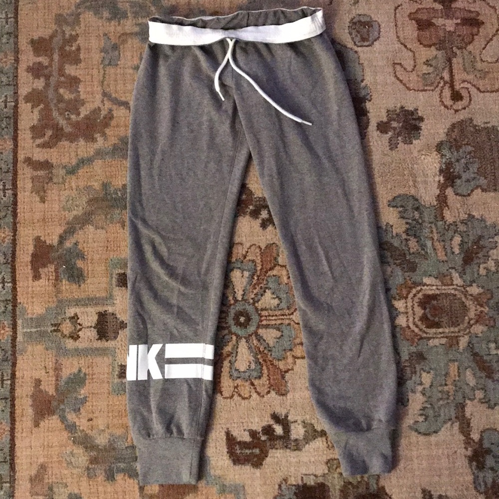 PINK gray joggers XS